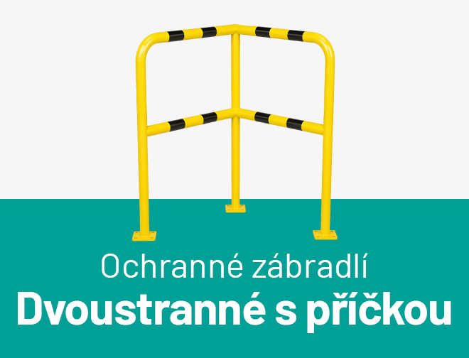 Banner - Podlahové zábrany - Rohové dvoustranné s příčkou