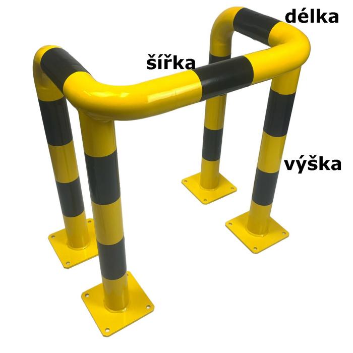 Rohové zábradlí třístranné šířka 1500 mm, délka 1500 mm, výška 300 mm , trubka 76mm